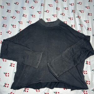 Aerie- Vintage Wash Mock Neck Long Sleeve